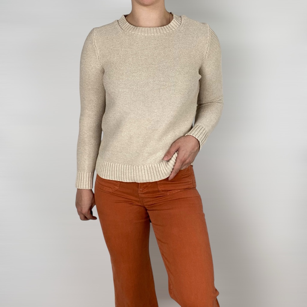 J Crew Crewneck Knit Long Sleeve Pullover Fall Winter Tan